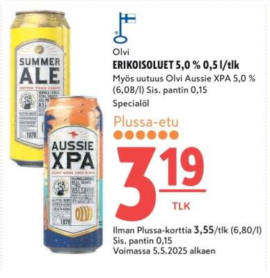 ERIKOISOLUET 5,0 % 0,5 l/tlk