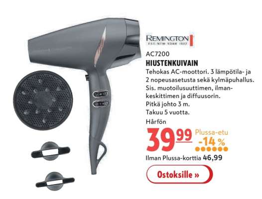 Remington AC7200 HIUSTENKUIVAIN
