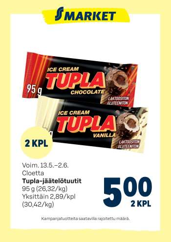 S-market tarjoukset  - 13.05.2025 - 02.06.2025.