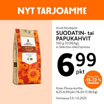K-market tarjoukset  - 05.05.2025 - 01.06.2025.