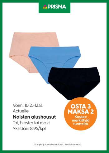 Prisma tarjoukset  - 10.02.2025 - 12.08.2025.