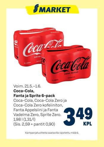 S-market tarjoukset  - 21.05.2025 - 01.06.2025.