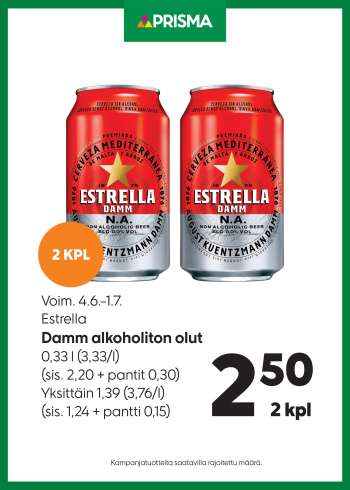 Prisma tarjoukset  - 04.06.2025 - 01.07.2025.