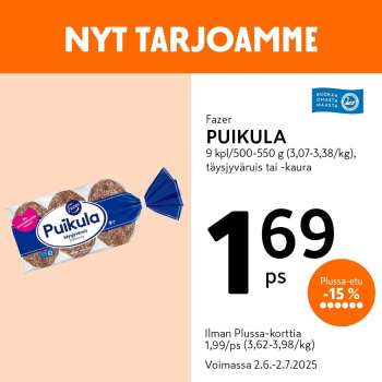 K-market tarjoukset  - 02.06.2025 - 02.07.2025.