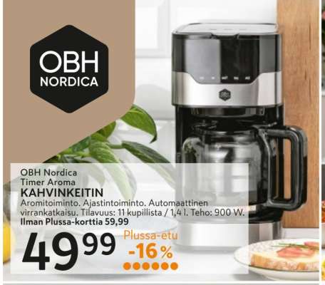 OBH Nordica Timer Aroma KAHVINKEITIN