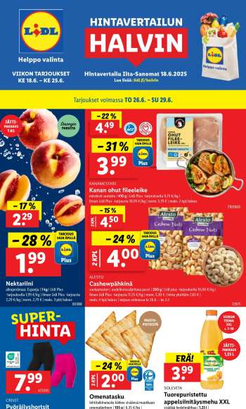 Lidl tarjoukset  - 26.06.2025 - 02.07.2025.