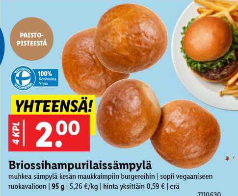Briossihampurilaissämpylä