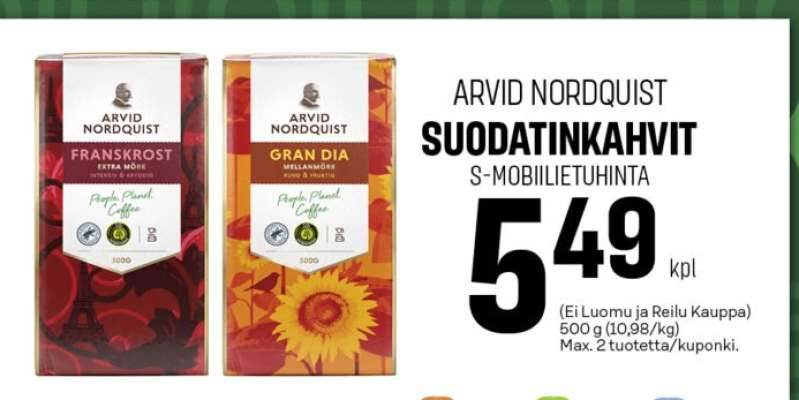 Arvid Nordquist Suodatinkahvit