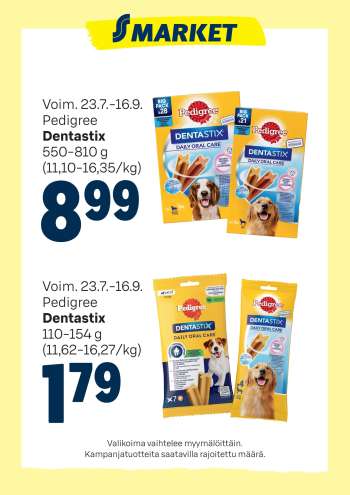 S-market tarjoukset  - 23.07.2025 - 16.09.2025.