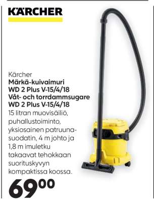 Kärcher Märkä-kuivaimuri WD 2 Plus V-15/4/18