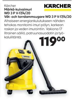 Kärcher Märkä-kuivaimuri WD 3 P V-17/4/20