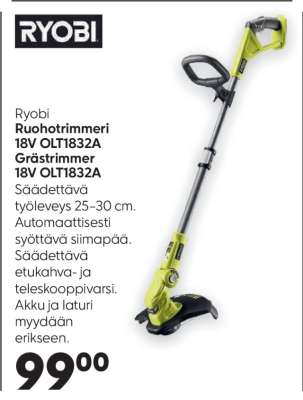 Ryobi Ruohotrimmeri 18V OLT1832A