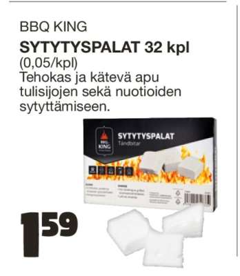 BBQ KING SYTYTYSPALAT 32 kpl