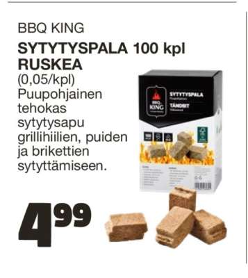 BBQ KING SYTYTYPALA 100 kpl RUSKEA