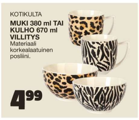 KOTIKULTA MUKI 380 ml TAI KULHO 670 ml VILLITYS