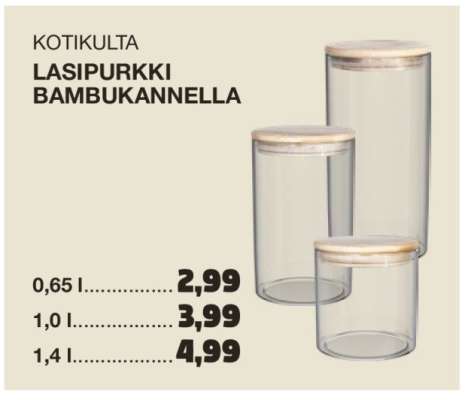 KOTIKULTA LASIPURKKI BAMBUKANNELLA