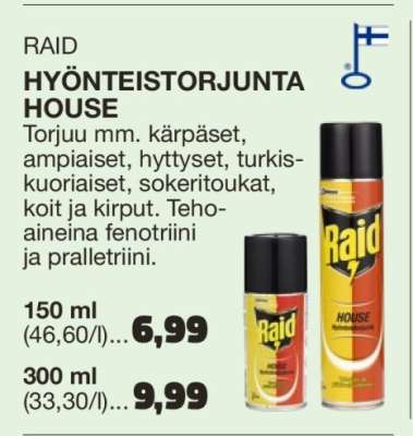 RAID HYÖNTEISTORJUNTA HOUSE