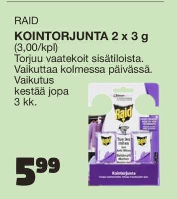 RAID KOINTORJUNTA 2 x 3 g