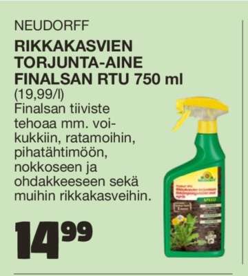 NEUDORFF RIKKAKASVIEN TORJUNTA-AINE FINALSAN RTU 750 ml