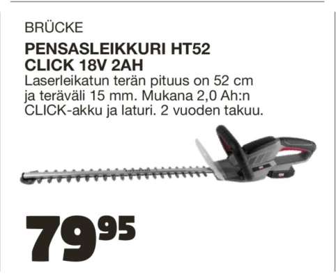 BRÜCKE PENSASLEIKKURI HT52 CLICK 18V 2AH