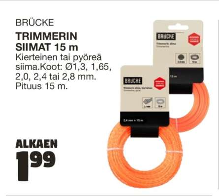BRÜCKE TRIMMERIN SIIMAT 15 m