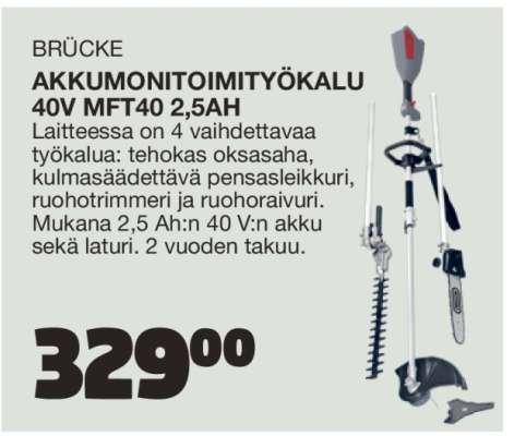 BRÜCKE AKKUMONITOIMITYÖKALU 40V MFT40 2,5AH
