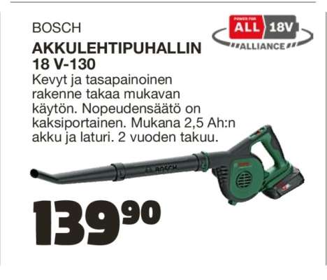 BOSCH AKKULEHTIPUHALLIN 18 V-130