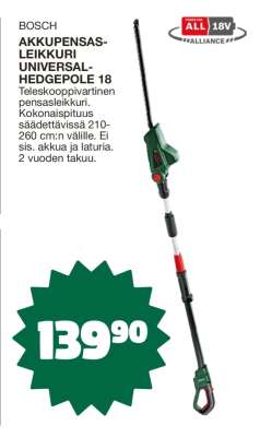 BOSCH AKKUPENSASLEIKKURI UNIVERSAL-HEDGEPOLE 18