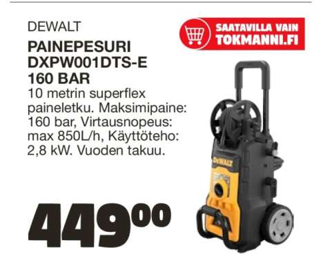 DEWALT PAINEPESURI DXPW001DTS-E 160 BAR