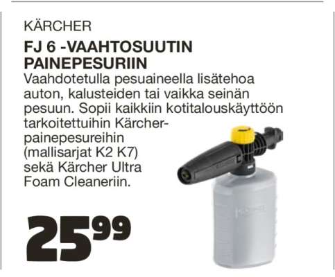 KÄRCHER FJ 6 -VAAHTOSUUTIN PAINEPESURIIN