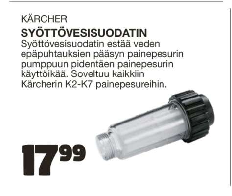 KÄRCHER SYÖTTÖVESISUODATIN