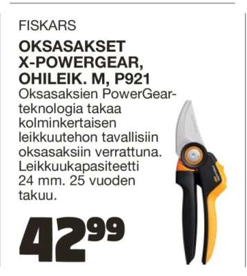 FISKARS OKSASAKSET X-POWERGEAR, OHILEIK. M, P921