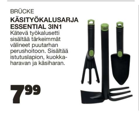 BRÜCKE KÄSITYÖKALUSARJA ESSENTIAL 3IN1