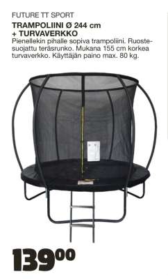TRAMPOLIINI Ø 244 CM + TURVAVERKKO