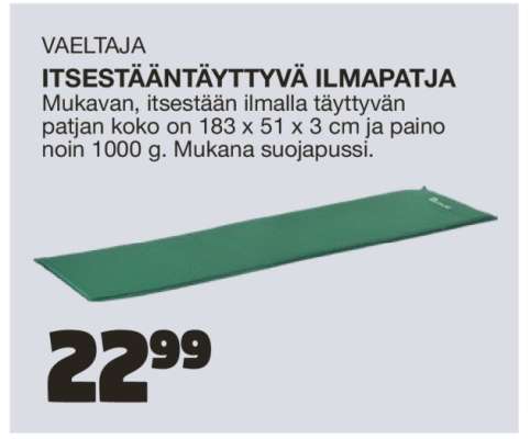 VAELTAJA ITSESTÄÄNTÄYTTYVÄ ILMAPATJA