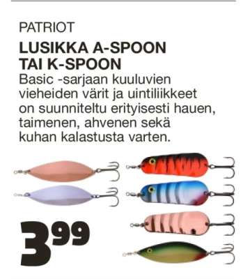 PATRIOT LUSIKKA A-SPOON TAI K-SPOON