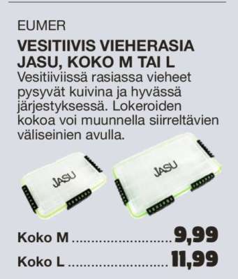 VESITIIVIS VIEHERASIA JASU, KOKO M TAI L
