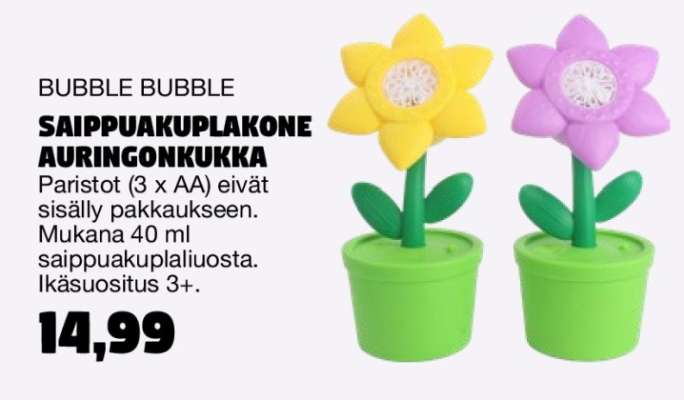 BUBBLE BUBBLE SAIPPUAKUPLAKONE AURINGONKUKKA