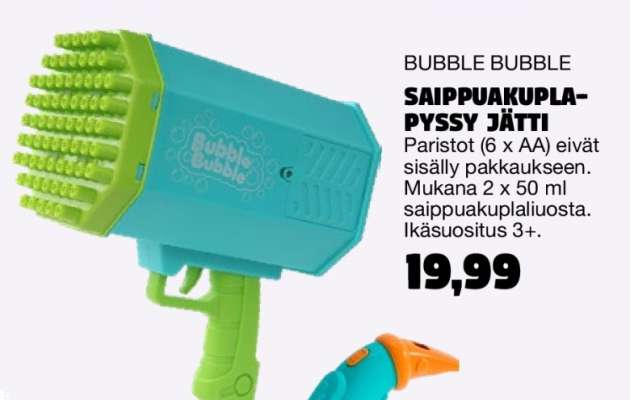 BUBBLE BUBBLE SAIPPUAKUPLAPYSSY JÄTTI