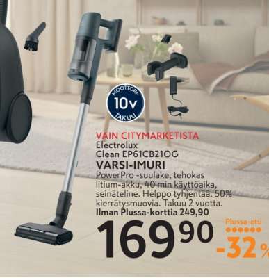 Electrolux Clean EP61CB21OG VARSI-IMURI