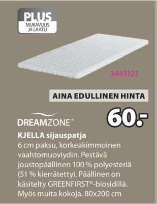 DREAMZONE KJELLA sijauspatja