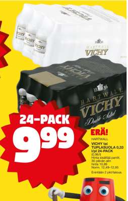 HARTWALL VICHY tai TUPLASUOLA 0,33 l/24-PACK