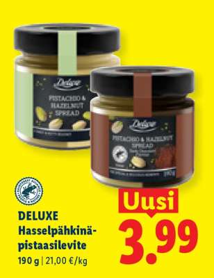 Deluxe Hasselpähkinä-pistaasilevite