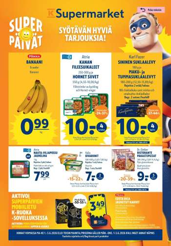 K-Supermarket tarjoukset  - 01.06.2026 - 03.06.2026.