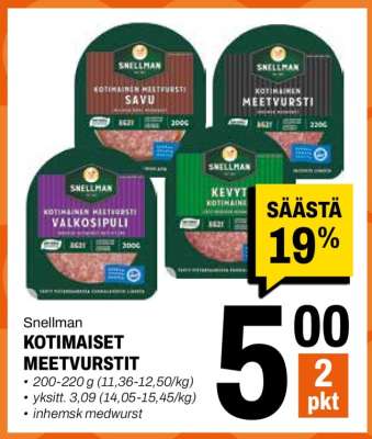 Snellman Kotimaiset Meetvurstit