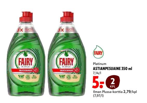 Fairy Platinum ASTIANPESUAINE 350 ml