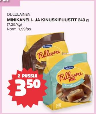 Oululainen Minikaneli- ja Kinuskipuustit 240 g