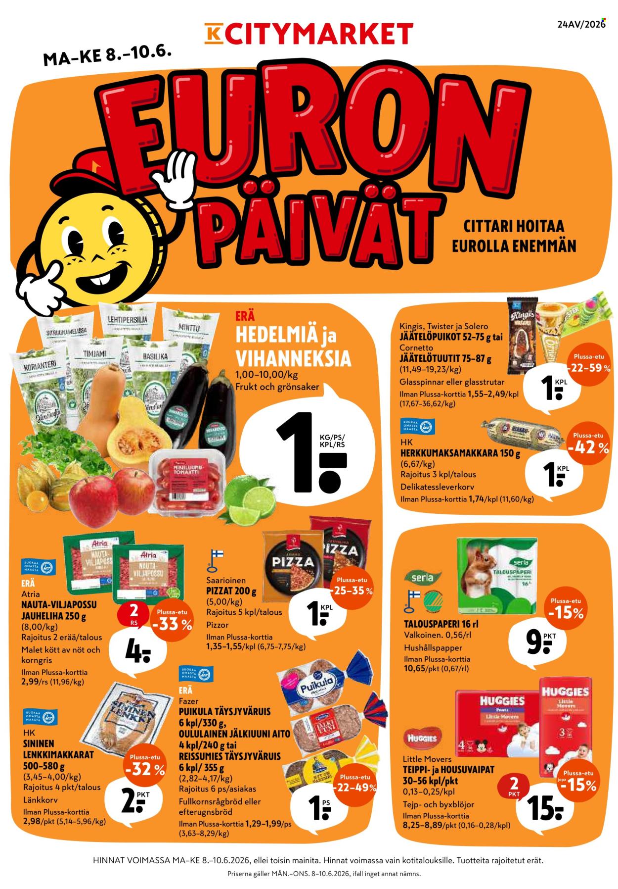 K-citymarket tarjoukset - 08.06.2026 - 10.06.2026. Sivu 1