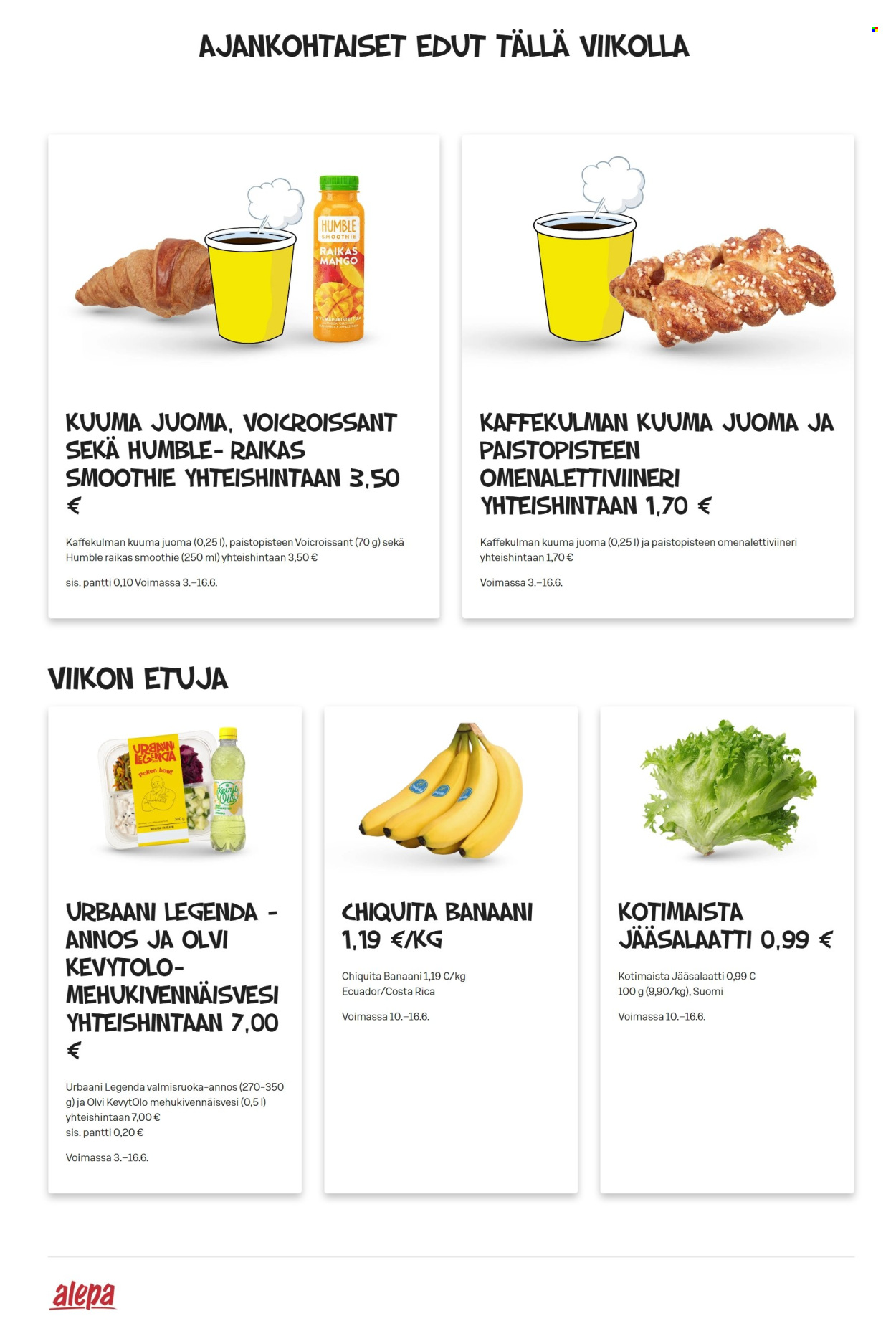 Alepa tarjoukset - 03.06.2026 - 16.06.2026. Sivu 1