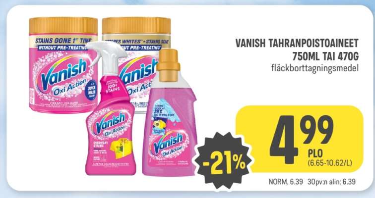 Vanish TAHRANPOISTOAINEET